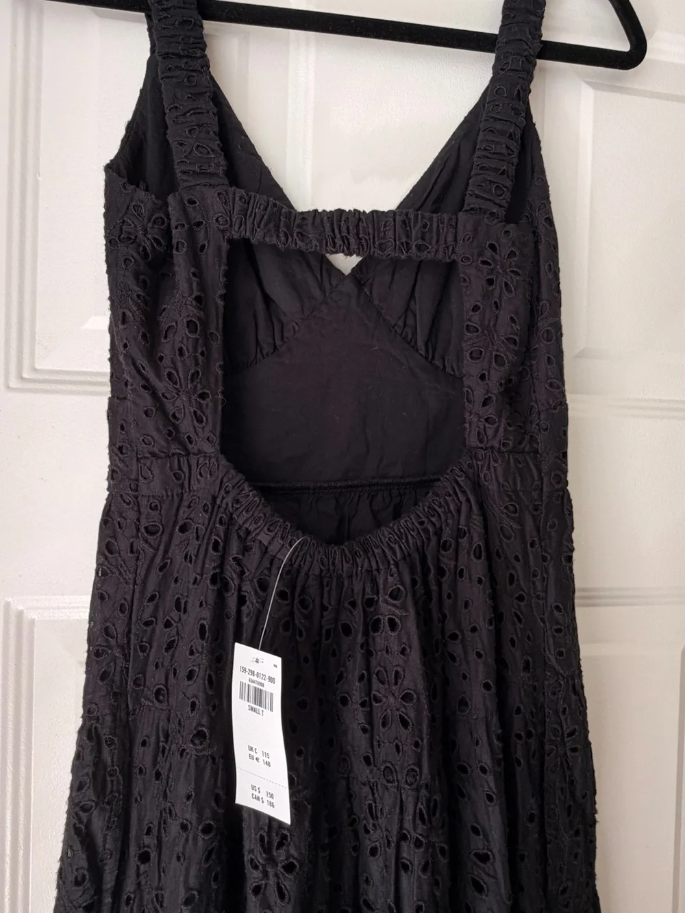 Abercrombie & Fitch Black Eyelet Tiered Maxi Dress